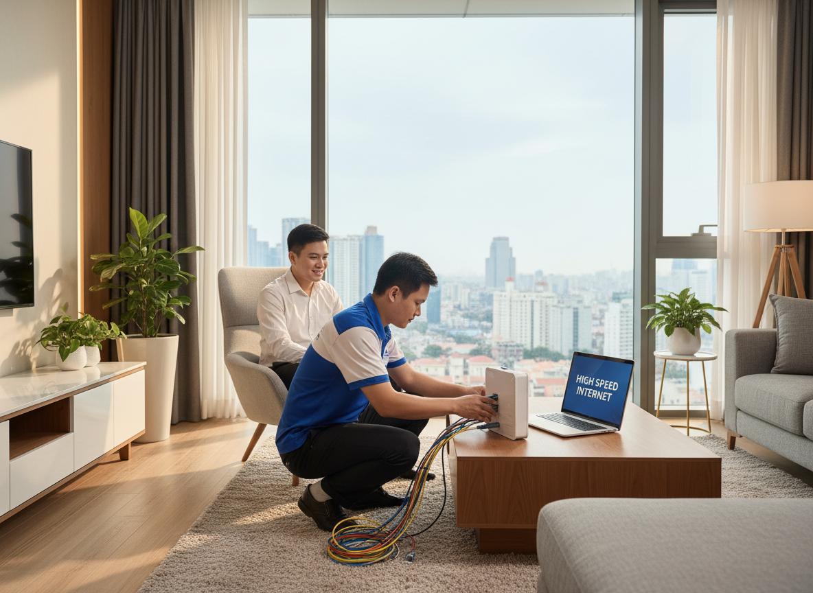 Lắp đặt Internet tốc độ cao tại Eco Green Sài Gòn