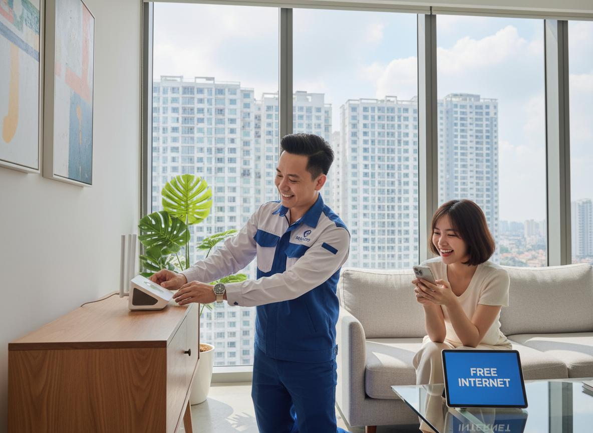 Lắp đặt Internet tốc độ cao tại The Sun Avenue