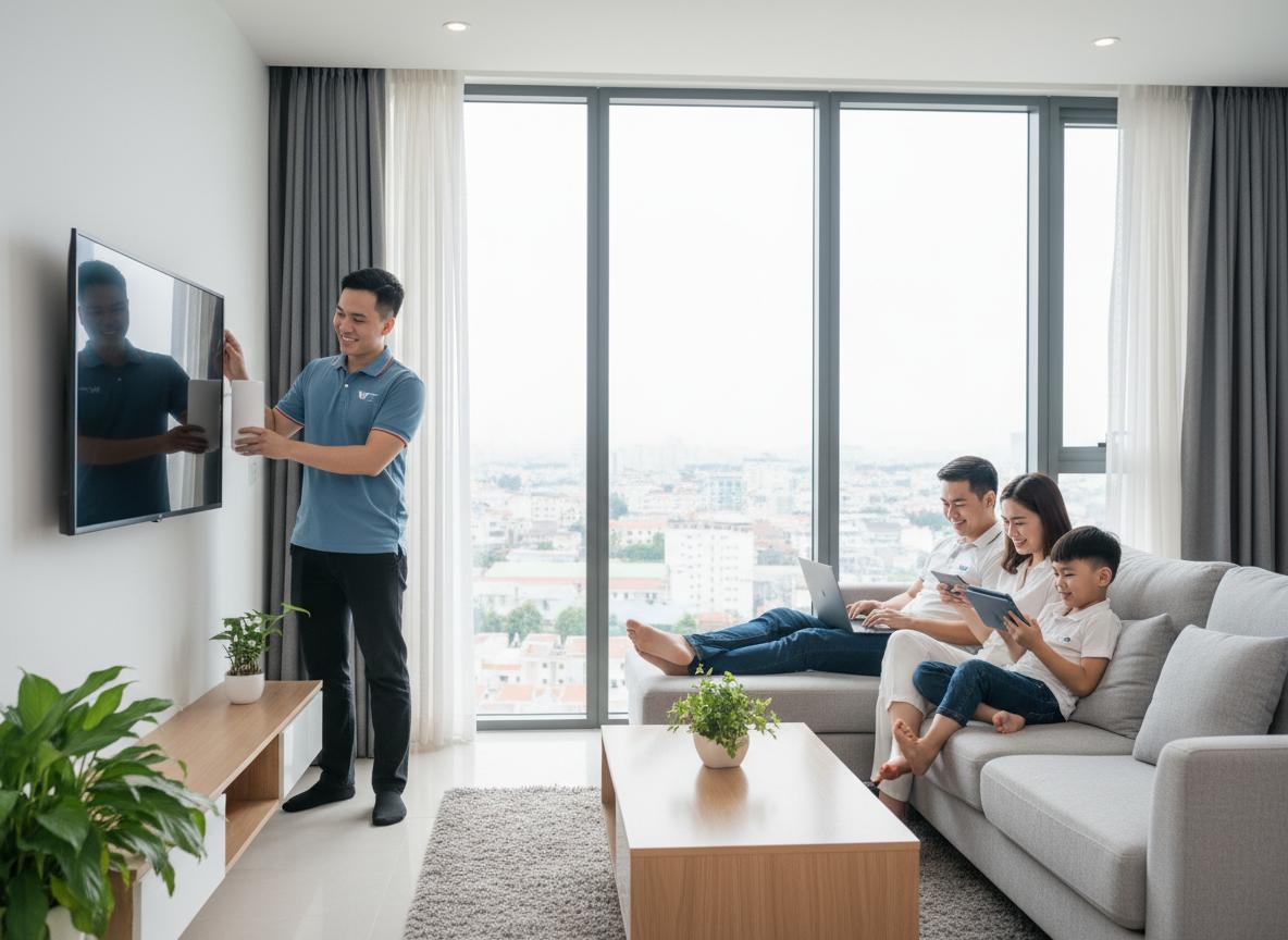 Lắp đặt Internet VNPT tốc độ cao cho các chung cư Bình Chánh