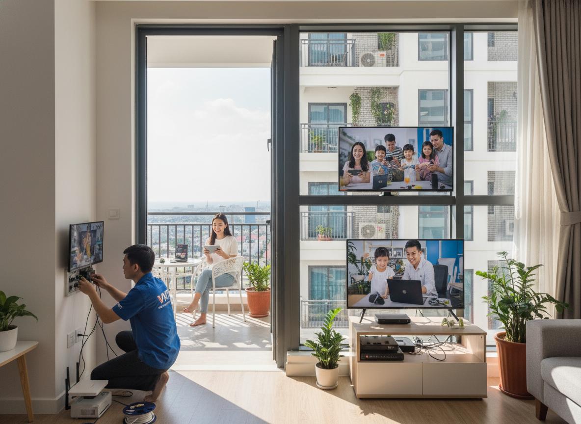 Lắp đặt Internet VNPT tốc độ cao cho các chung cư Cần Giờ