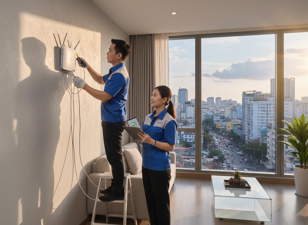 Lắp đặt Internet VNPT tốc độ cao cho các chung cư Quận 1