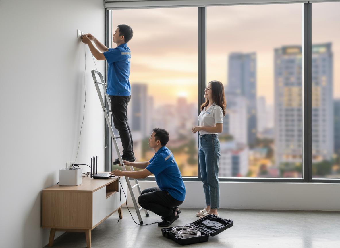 Lắp đặt Internet VNPT tốc độ cao cho các chung cư Quận 7