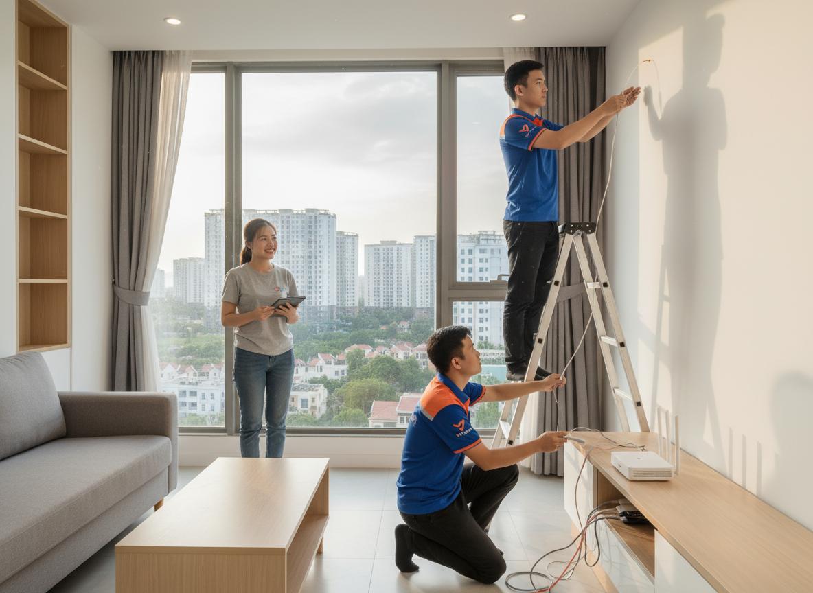 Lắp đặt Internet VNPT tốc độ cao cho các chung cư Quận 9