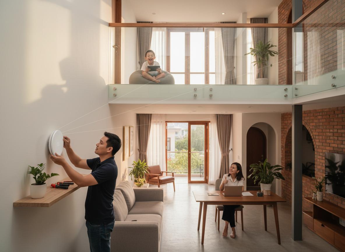 Lắp đặt Wifi Mesh cho nhà nhiều tầng: Xóa bỏ vùng chết, sóng mạnh